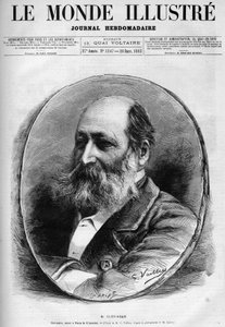 Auguste Clesinger (1814-1883) francia szobrász és festő portréja. Metszet a „” Le Monde illustrious””-ban 1883. Magángyűjtemény. alkotó: Unknown artist