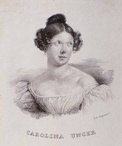 Caroline Ungher (Unger) portréja (metszet alkotó: Unknown artist