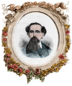 Charles Dickens (1812-1870) angol regényíró portréja, metszet alkotó: Unknown artist