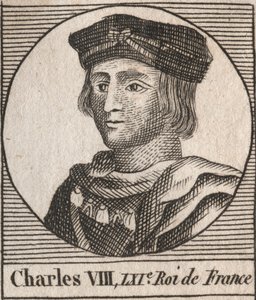 VIII. Károly (1470-1498), a Valois-dinasztia francia királyának portréja – VIII. Károly (1470-98) francia király – metszet az „Instruction sur l