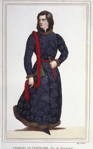 Merész Károly (1433-1477), burgundi herceg portréja. 1830-as metszet alkotó: Unknown artist