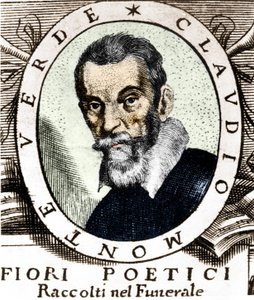 Claudio Monteverdi portréja az 1644-ben Velencében megjelent, a híres és rendkívül tiszteletre méltó Signor Claudio Monteverdi temetésén gyűjtött költői virágok előlapja után. alkotó: Unknown artist