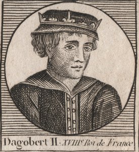II. Dagobert, a 711a 716. évi frankok királyának portréja – II. Dagobert (676-679), Ausztrália királyának portréja – metszet az „Instruction sur l