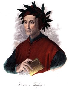 Dante (1265-1321) olasz költő portréja, metszet XIX. alkotó: Unknown artist