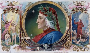 Dante portréja – Szivardoboz címke, 19. század vége alkotó: Unknown artist