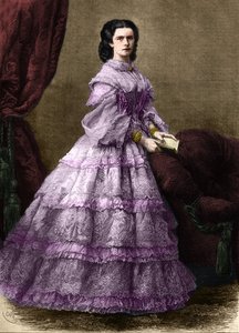 Erzsébet de Wittelsbach (1837-1898) (sissi), osztrák impresszum (1854-1898) és magyar királynő (1867-1898), Nee Baviere hercegnő portréja. (AUSZTRIAI ERZSÉBET CSÁSZNŐ).1864-es metszet. Magángyűjtemény. alkotó: Unknown artist