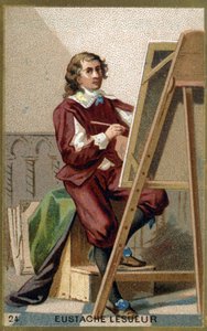 Eustache Le Sueur (1617-1655) francia festő, tervező és dekoratőr portréja. századi kromolitográfiája. alkotó: Unknown artist