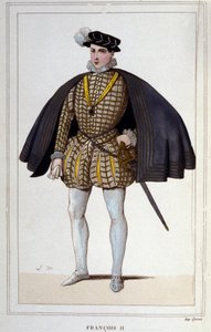 II. Francois (1544-1560), francia király portréja, metszet 1830-ból alkotó: Unknown artist