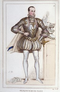 II. Francois (1544-1560), francia király portréja, metszet 1830-ból alkotó: Unknown artist