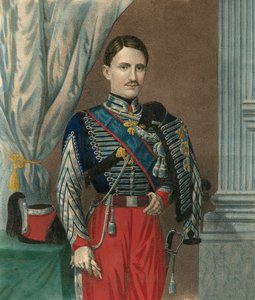 II. Ferenc, a két szicíliai király (Francesco II delle Due Sicilie) (1836-1894) portréja az Aranygyapjú Rend nyakláncával – II. Ferenc két szicíliai (1836-1894), a királyság királyának portréja a két Szicília alkotó: Unknown artist