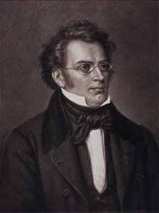 Franz Schubert portréja (metszet) alkotó: Unknown artist