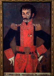 Santander tábornok, kolumbiai katonaság és államférfi portréja (olaj, vászon alkotó: Unknown artist