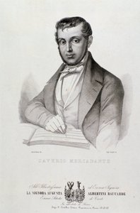 Giuseppe Saverio Mercadante (1795-1870) olasz zeneszerző Litográfia portréja. 19. század. Bologna, Polgári Zenei Múzeum alkotó: Unknown artist