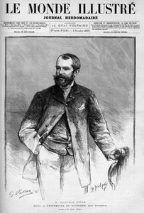 Gustave Droz (1832-1895) francia festő és regényíró portréja. Metszet a "" Az illusztrált világban"" alkotó: Unknown artist