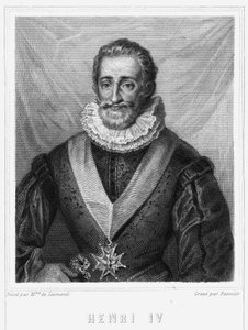 IV. Henrik (1553 - 1610), francia király portréja - Lavallée „Histoire des Français”-jában, metszet, nd. alkotó: Unknown artist