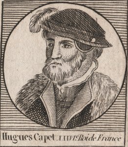 Hugues I Capet (kb. 941 - 996), francia herceg, majd francia király portréja - Hugues I Capet (c941-996), francia király portréja - metszet Charles „Instruction sur l