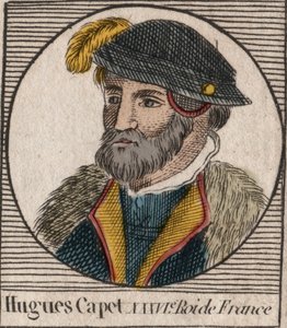 Hugues I Capet (kb. 941 - 996), francia herceg, majd francia király portréja - Hugues I Capet (c941-996), francia király portréja - metszet Charles „Instruction sur l