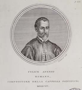 Felice Anerio olasz zeneszerző portréja (metszet alkotó: Unknown artist