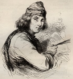 Jacques van Maerlant (Jacob van Maerlant) portréja (1240-1300) flamand író. Metszet 1868-ból Theodore Juste (1818-1888) „Histoire de Belgique from primitive times to the end of the regne I. Lipót” című művében. Magángyűjtemény. alkotó: Unknown artist