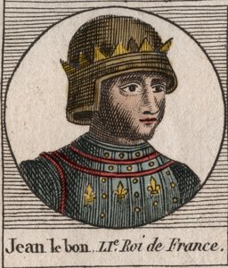 II. Jó János (1319-1364), francia király portréja – II. János „Jó” (1319-64) francia király portréja – metszet Charles Constant „Instruction sur l