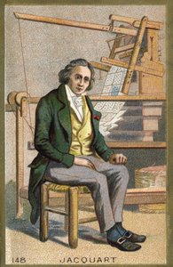 Joseph Marie Jacquard (1752-1834) francia szerelő portréja automata szövőszéke előtt. alkotó: Unknown artist