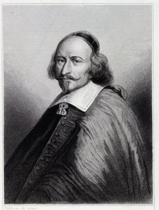 Jules Mazarin (Giulio Raimondo Mazzarino vagy Mazarino) (1602-1661), francia bíboros és politikus portréja - Lavallée „Histoire des Français”-jában, metszet, sd. alkotó: Unknown artist