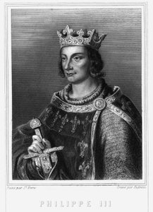 III. Fülöp francia király, Hardi Fülöp (1245-1285) néven ismert (Capetian dinasztia) portréja. III. Fülöp francia király. III. Merész Fülöp (1245-1285) - Lavallée „" Histoire des Français" című művében, metszet, sd. alkotó: Unknown artist