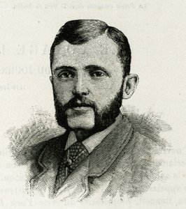 L. Newcomb, a La Jeannette legénységének tagjának portréja az északi-sarkra irányuló küldetésben. Metszet „A Jeannette utazása” illusztrálására alkotó: Unknown artist