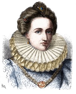 Galigai Leonora Dori (vagy Dosi) portréja, Horgony marechale (1568-1617). Epergallért visel – Henri Martin „” Histoire de France populaire” című művében alkotó: Unknown artist