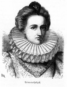 Galigai Leonora Dori (vagy Dosi) portréja, Anchre marsallja (1568-1617), Marie de Medici bizalmasa - Henri Martin „Histoire de France populaire” című könyvében, sd. 19. század. alkotó: Unknown artist