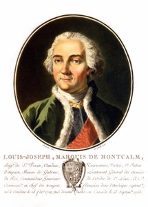 Louis-Joseph, Saint-Véran Montcalm márki (1712-1759) portréja. Egy francia tábornok halt meg, amikor Quebecet az angolokkal szemben próbálta megvédeni. századi metszet. alkotó: Unknown artist