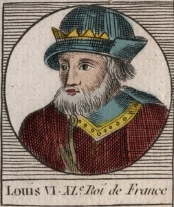 VI. Lajos portréja, a Kövér – metszet az „Instruction sur l