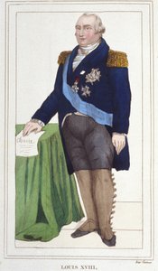 XVIII. Lajos (1755-1824), francia király portréja, 1830-as metszet. alkotó: Unknown artist