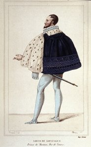 Louis de Gonzague, Mantova hercegének portréja, aki 1565-ben kötött házasságot Henriette de Cleves-szel, Nevers új hercegével. metszet 1830-ból alkotó: Unknown artist