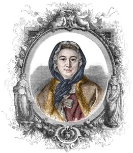 Madame Geoffrin portréja, szül. Marie Therese (Marie-Therese) Rodet (1699-1777) - Metszet 1858-ból alkotó: Unknown artist