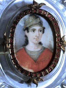 Maria Garcia, a Malibran (1808-1836) énekesnő portréja. Névtelen 19. századi miniatűr. alkotó: Unknown artist