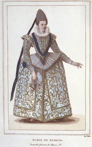 Medici Mária (1573 - 1642), IV. Henrik felesége és XIII. Lajos anyja portréja. Metszet 1830-ból alkotó: Unknown artist