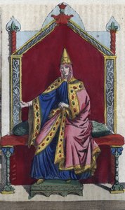 Toszkánai Matilda portréja, más néven Canoss Matilda (Matilde vagy Mathilda) (1046 - 1115) olasz nemesasszony – metszet a „Szokások és hagyományok a világegyetem összes népére” könyvéből. Ez a kormány, a törvények, a milícia és a vallás története alkotó: Unknown artist