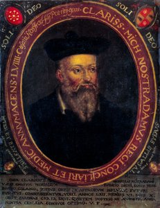 Nostradamus, Michel de Notre Dame (1503-1566) francia asztrológus és orvos portréja. Rézmetszet alkotó: Unknown artist