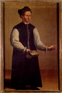 Pietro Aaron (Aron) (1489-1545), az olasz zene teoretikusának portréja Anonymous festészet. 16. század. Bologna, Civico museo Bibliografico alkotó: Unknown artist