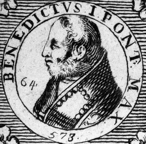 I. Benedek pápa portréja. Metszet a XIX. alkotó: Unknown artist