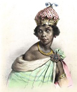 Anna Nzinga királynő vagy Ana de Sousa Nzinga Mbande portréja – Anna Nzinga, Ana de Sousa Nzinga Mbande vagy Njinga Mbandi – Nzinga du Ndongo et Matamba – „” Ginga, a Rainha Quilombola de Matamba e Angola ”” alkotó: Unknown artist