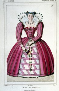 Lotharingiai Louise királynő (1553 - 1601), III. Henrik feleségének portréja. Metszet 1830-ból. alkotó: Unknown artist