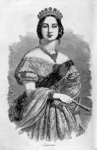 Fiatal Viktória királynő portréja - metszet, 19. század közepe alkotó: Unknown artist