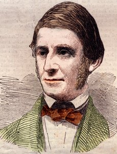 Ralph Waldo Emerson (1803-1882) esszéista, filozófus, amerikai költő portréja. Metszet az 1858. március 20-i „” The illustrated London News”-ba. alkotó: Unknown artist