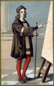 Raphael portréja (Raffaello Sanzio 1483 - 1520). A 19. század végének kromolitográfiája. alkotó: Unknown artist