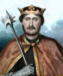I. Richárd (1157-1199), angol király portréja, más néven Oroszlánszívű Richárd - Oroszlánszívű Richárd portréja - Metszet XIX. alkotó: Unknown artist