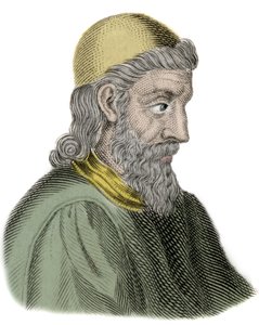 Tiszteletreméltó Szent Bede (Beda Venerabilis) (672-735) szerzetes és egyházdoktor portréja - Metszet alkotó: Unknown artist