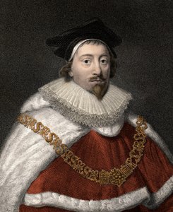 Sir Edward Coke (1552-1634), angol jogtanácsos portréja - Színes metszet a XIX. alkotó: Unknown artist