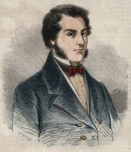 Sir James Brooke portréja, akit Sarawak Rajah-jaként ismernek (1803-1868), brit kalandor, Sarawak első fehér radzsája. Metszet a „Le Monde illustrious”-ban 1857-ből. Magángyűjtemény. alkotó: Unknown artist